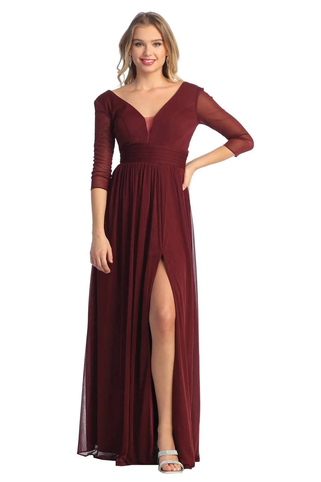 strapless open back dress Plus-Size Long Glitter Prom Dress CD252C Champagne Gold / 16 main image 0