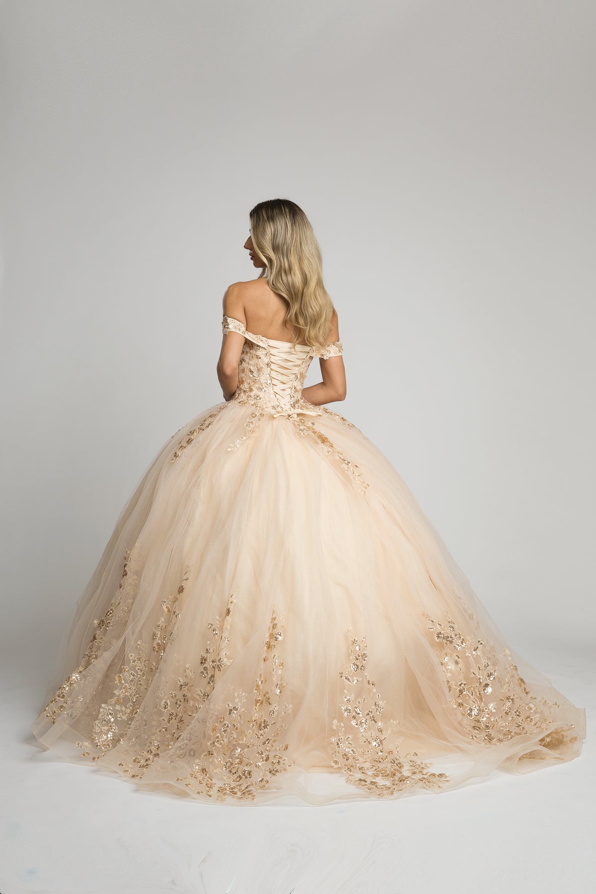 Fiesta 10302 Sparkling Off Shoulder Ball Gown - NORMA REED
