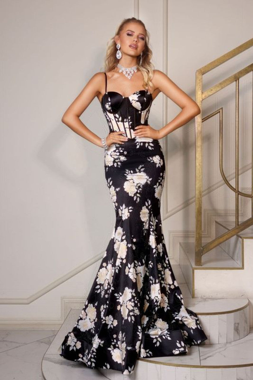 PORTIA and SCARLETT PS26000 Floral Print Mermaid Gown - NORMA REED