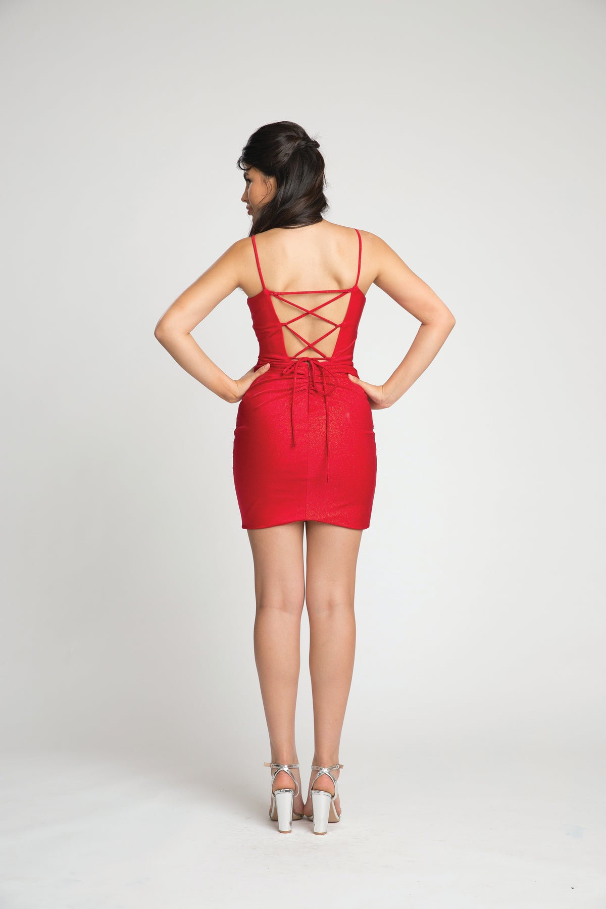 Fiesta 53182 Shimmering Fitted Stretch Short Dress - NORMA REED