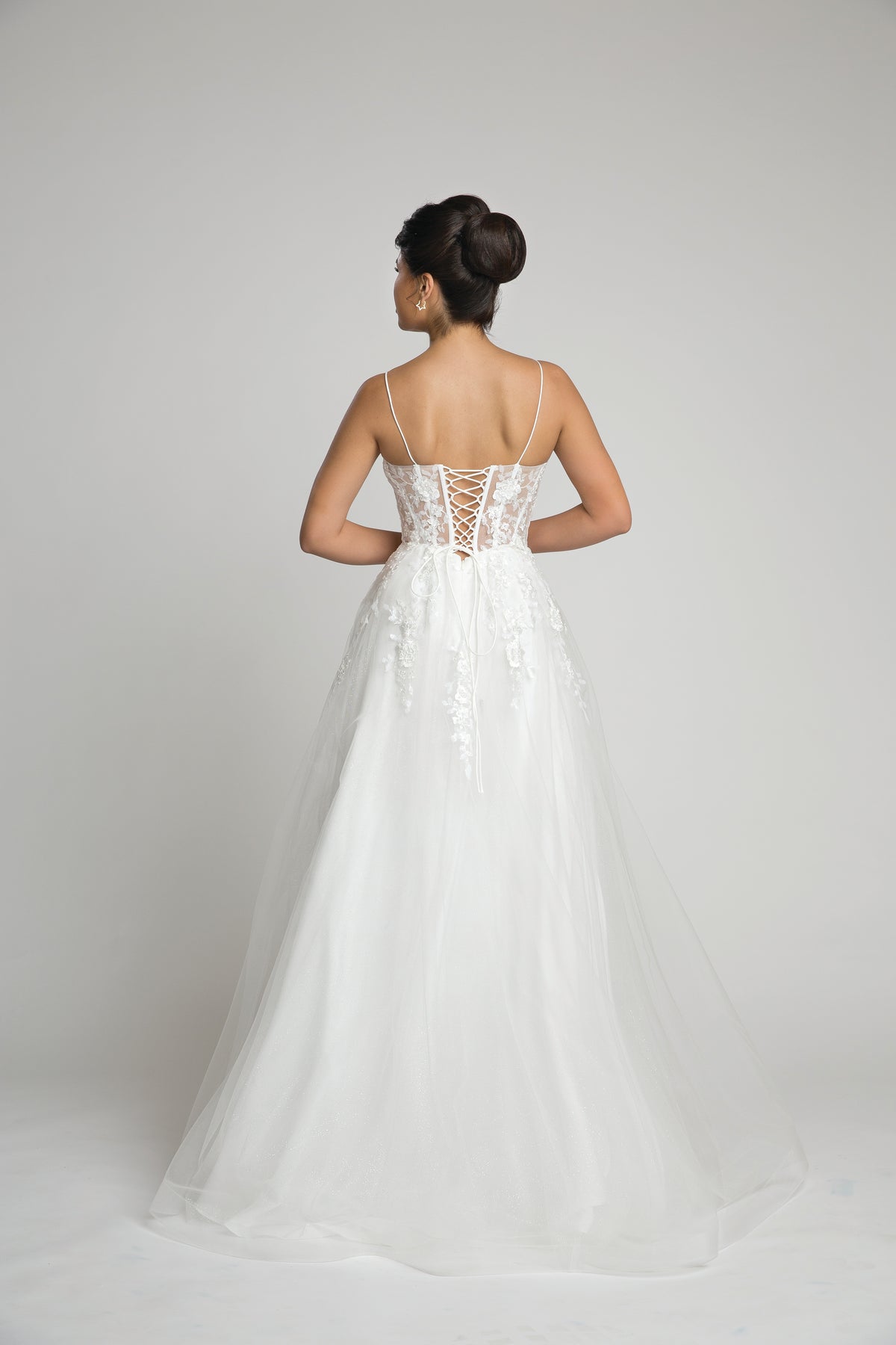 Fiesta Fashions 67051 Lace Embroidered Tulle Corset Dress - NORMA REED