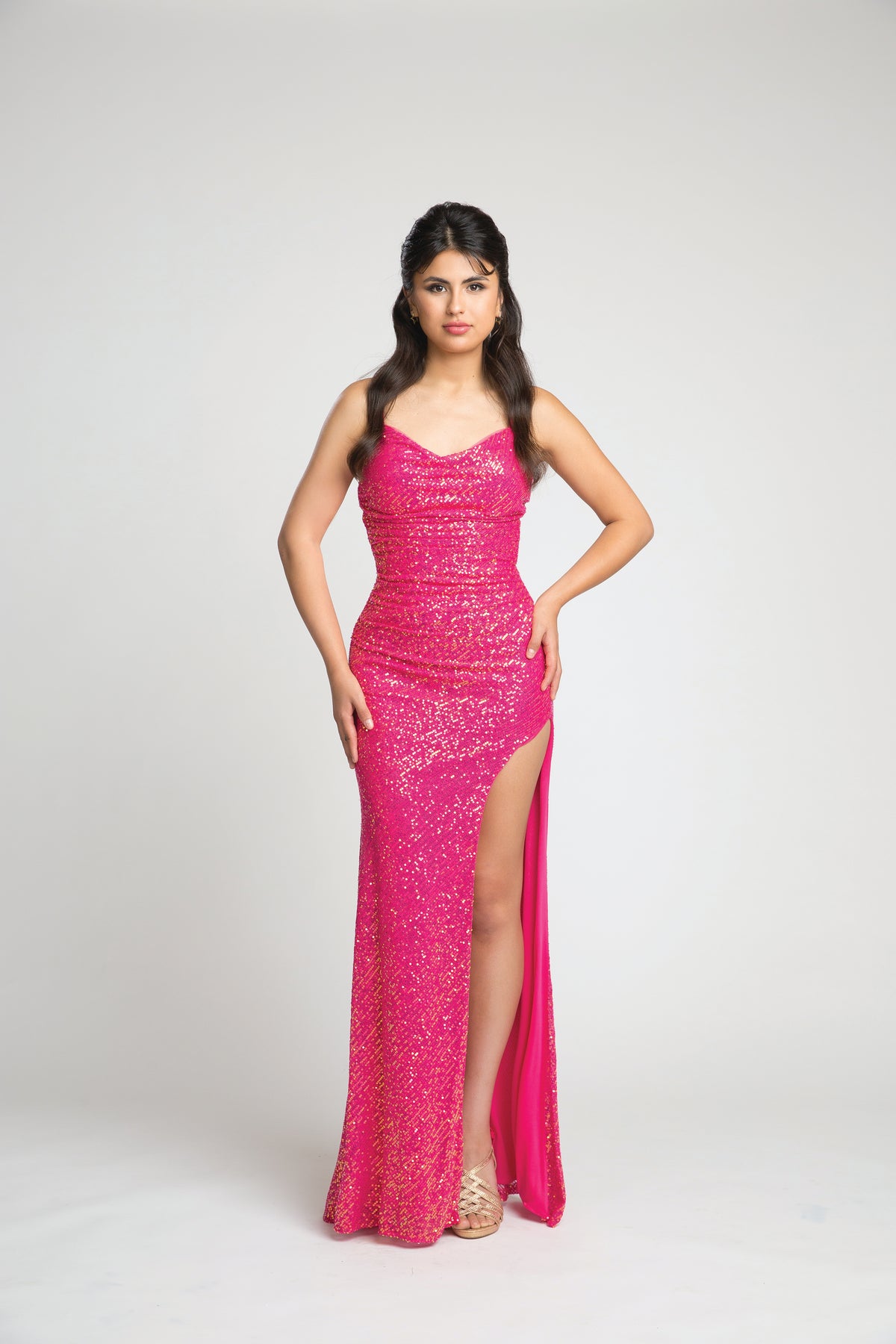 Fiesta 67062 Shimmering Slit Leg Dress - NORMA REED