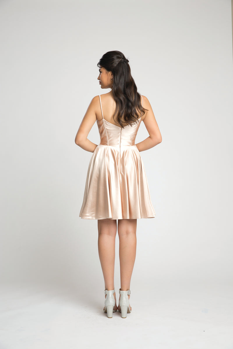 Fiesta 67071 Shining Satin Short Dress - NORMA REED