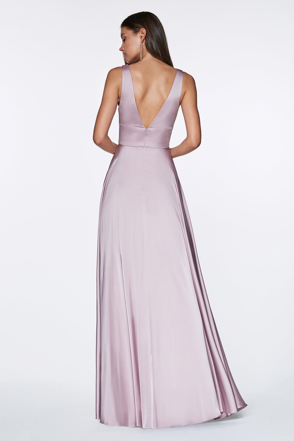 Cinderella Divine 7469 Gorgeous Chifon A Line Pleated V Neck Dress - NORMA REED