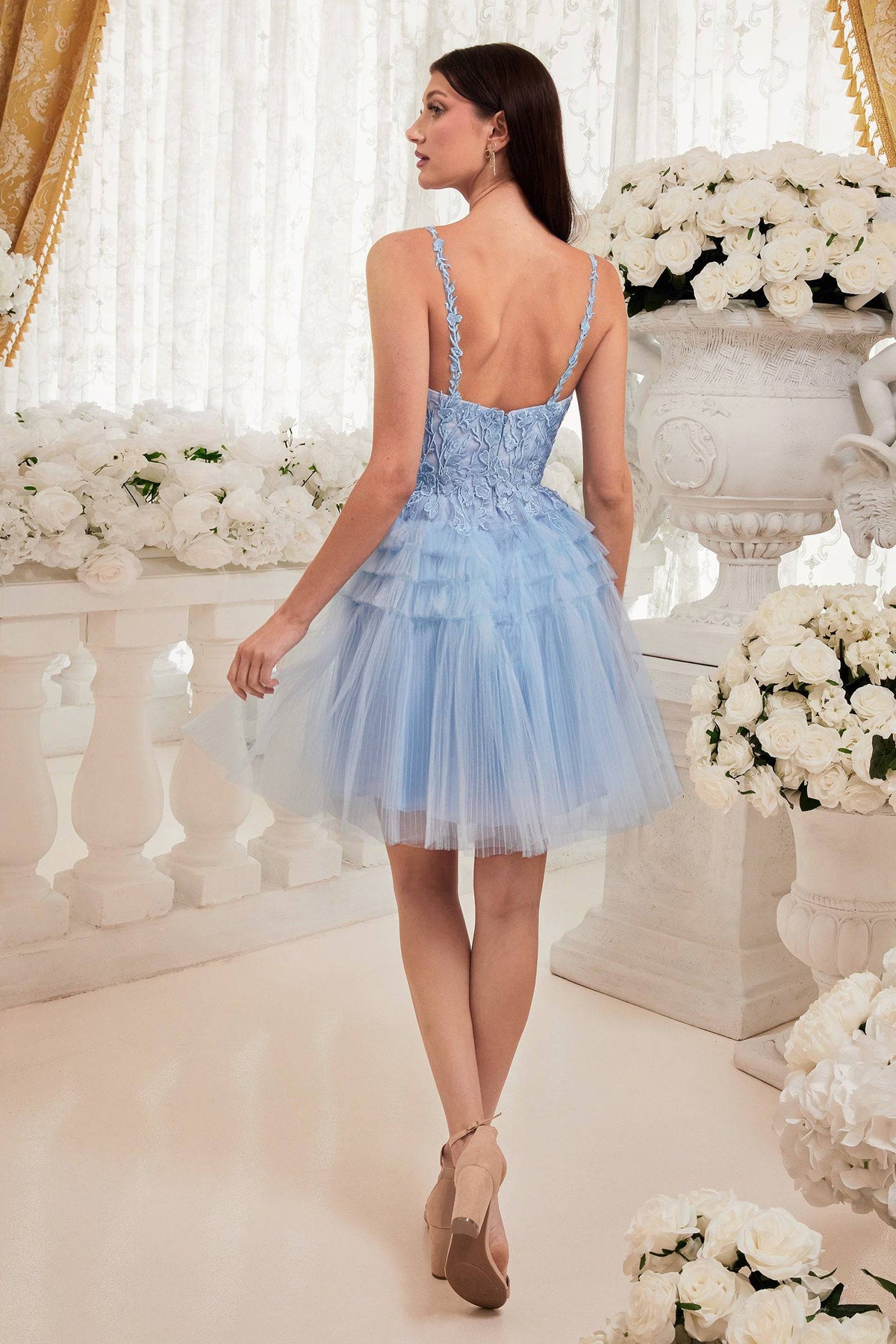 Cinderella Divine 9310 Floral Pleated Grade 8 Grad Dress - NORMA REED