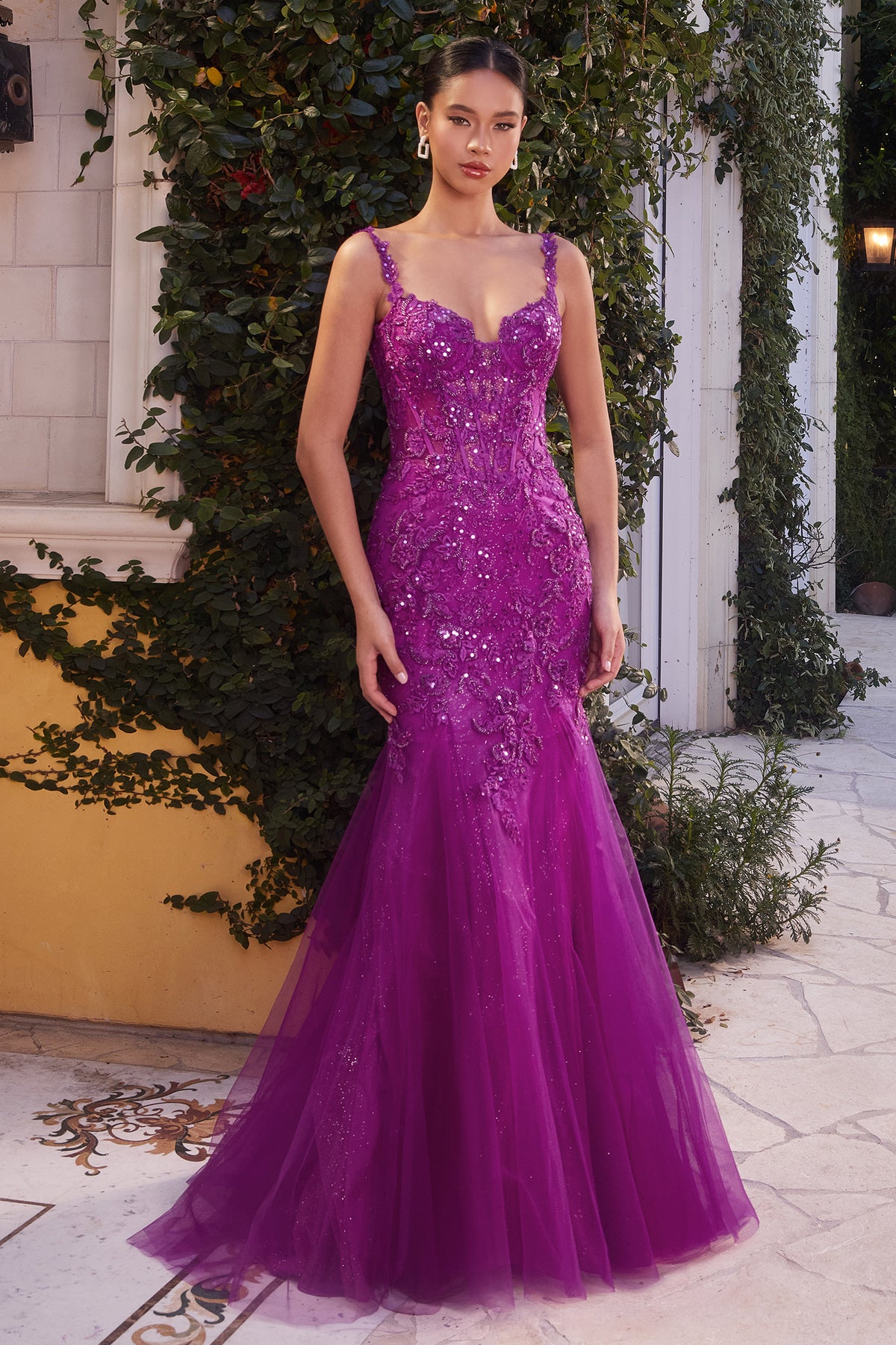 Andrea & Leo A1231 Lace & Tulle Mermaid Gown - NORMA REED
