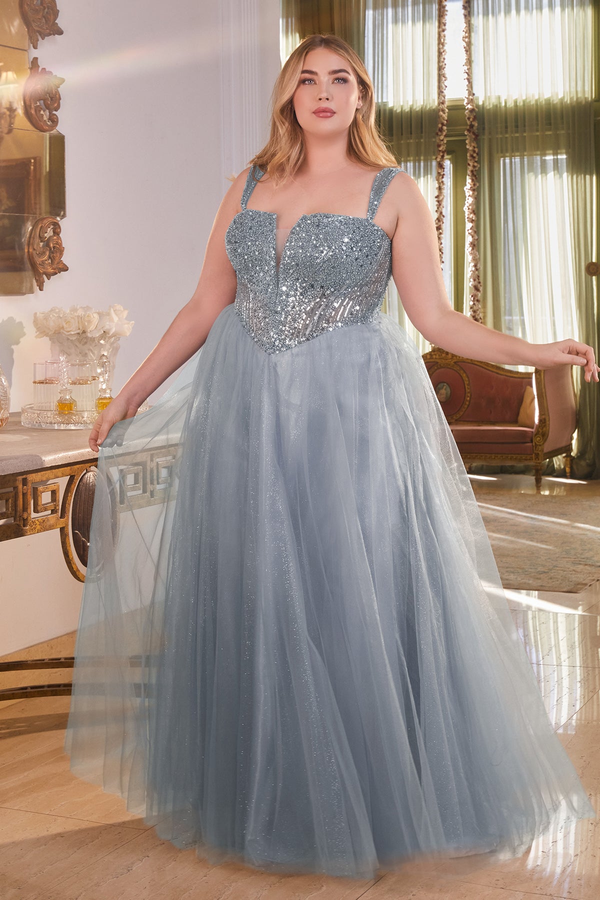 Cinderella Divine CD0217C Ladivine Strapless Sparkling Ball Gown - NORMA REED