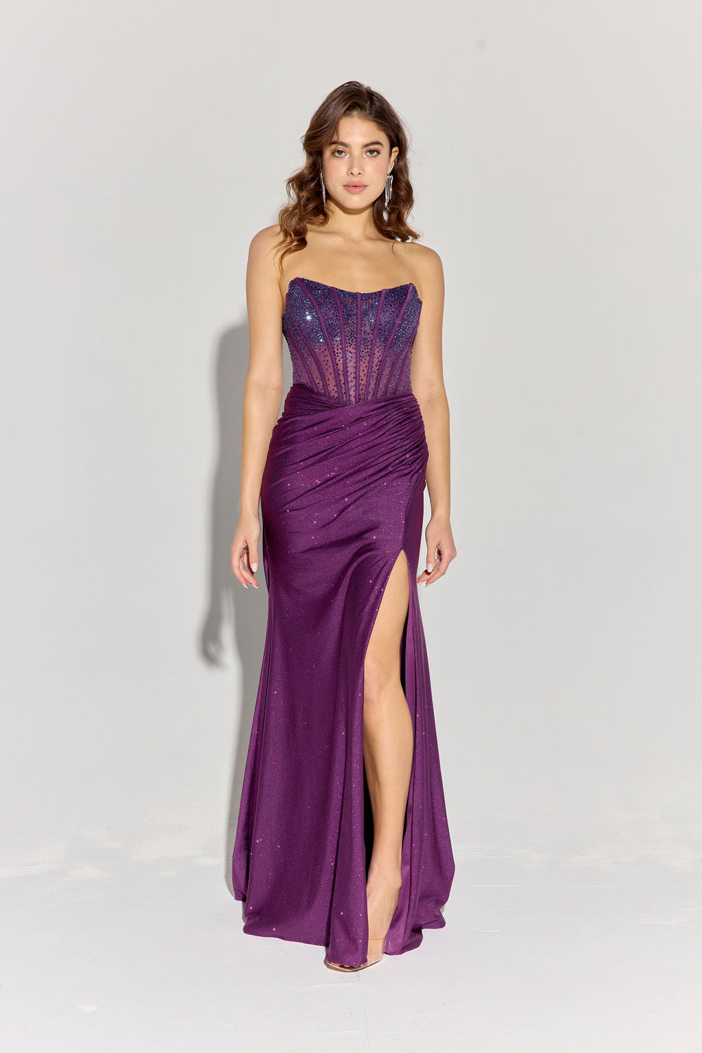 Eureka EK169 Strapless Glitter Stretch Jersey Dress - NORMA REED