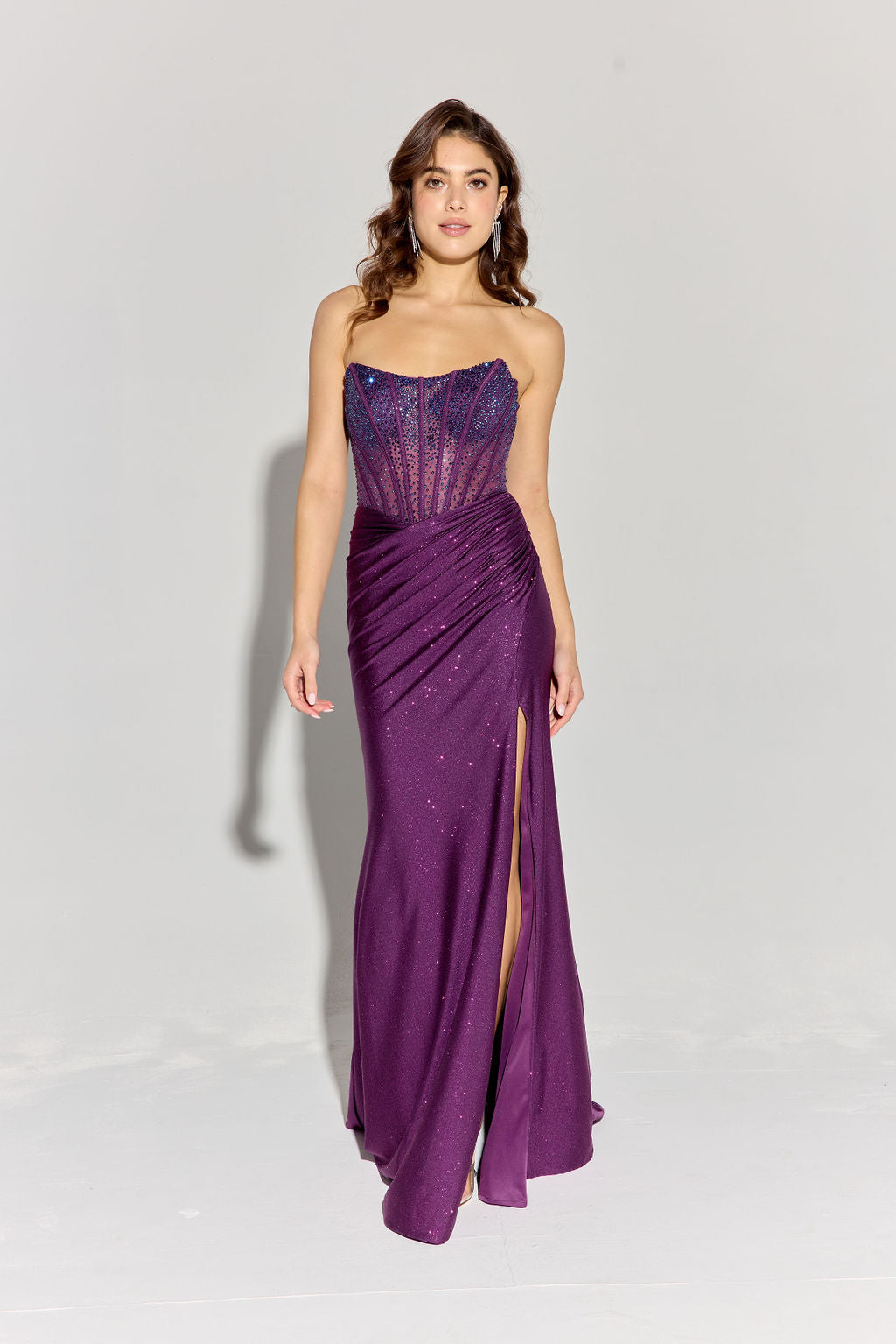 Eureka EK169 Strapless Glitter Stretch Jersey Dress - NORMA REED