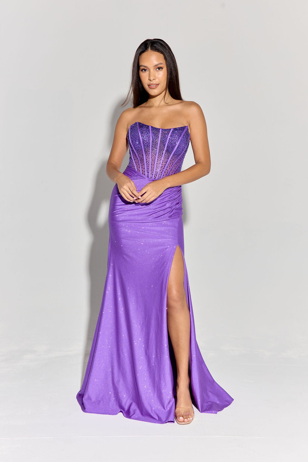 Eureka EK169 Strapless Glitter Stretch Jersey Dress - NORMA REED