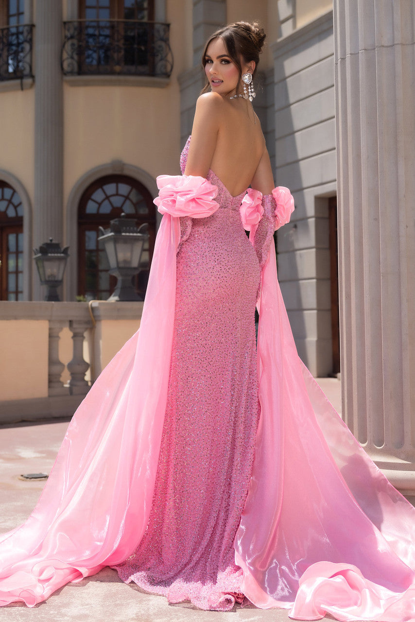 PORTIA and SCARLETT PS25176 Strapless Beaded Gown - NORMA REED