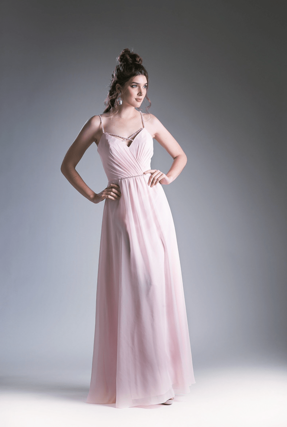 Crystal & Chiffon Flowing Long Dress By Cinderella Divine - NORMA REED