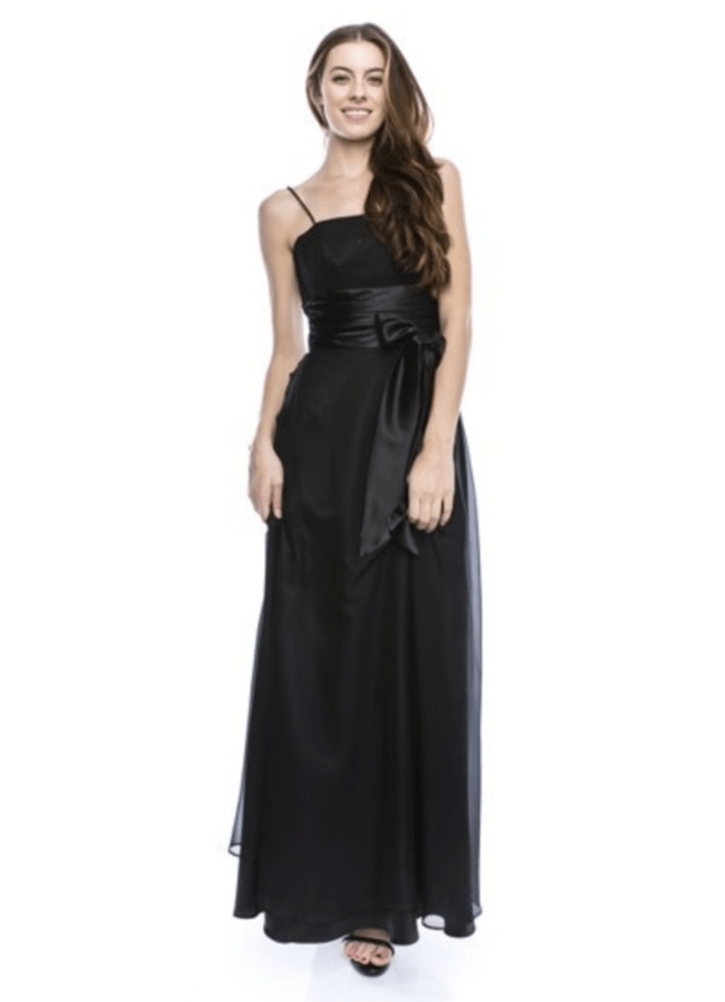 Black chiffon dress long clearance