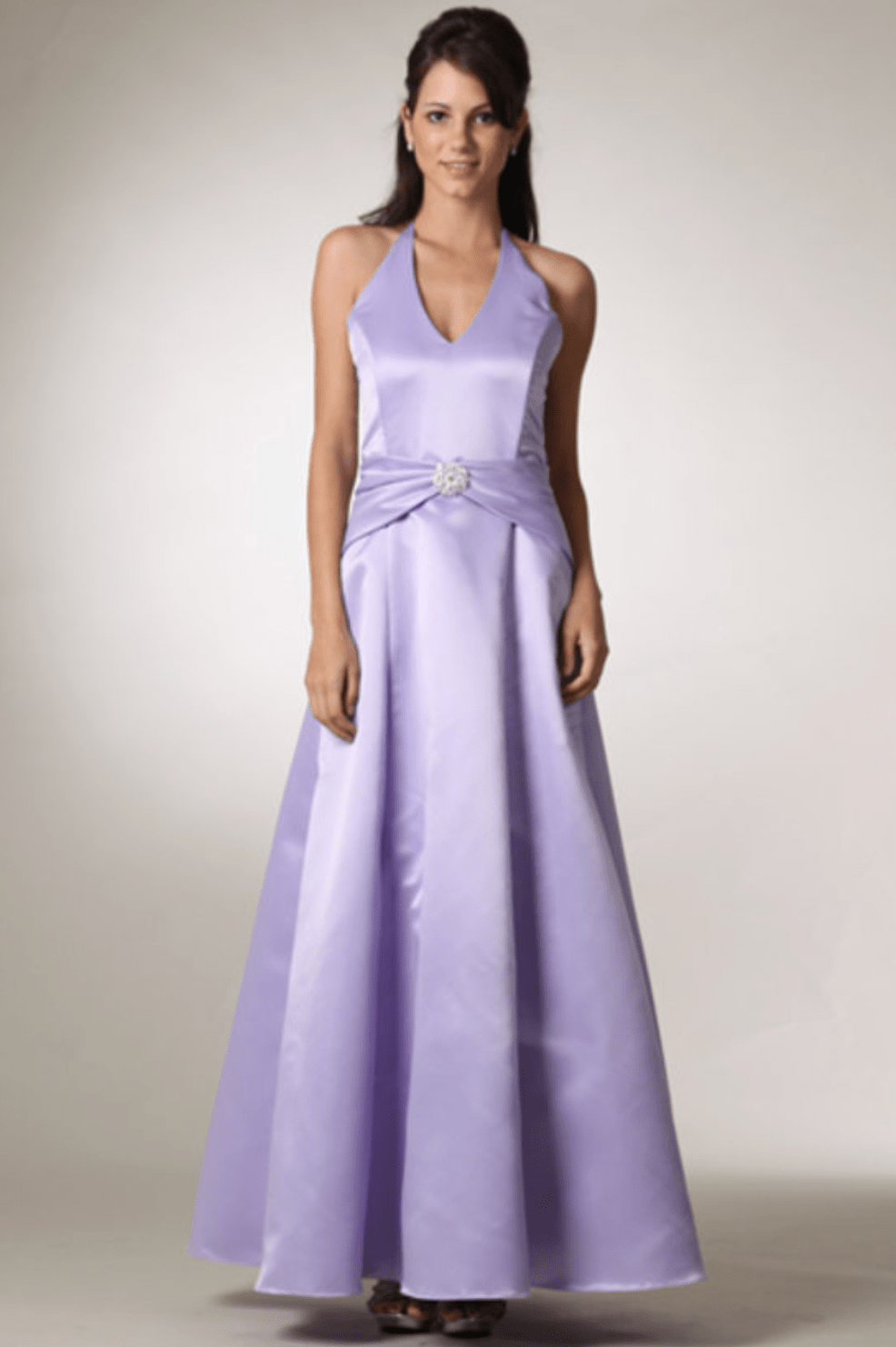Satin Halter Jewel Dress by Fiesta | 10 Colors - NORMA REED
