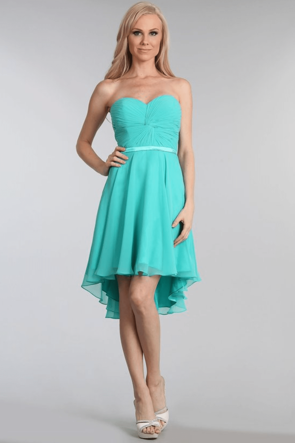 High low turquoise dress online