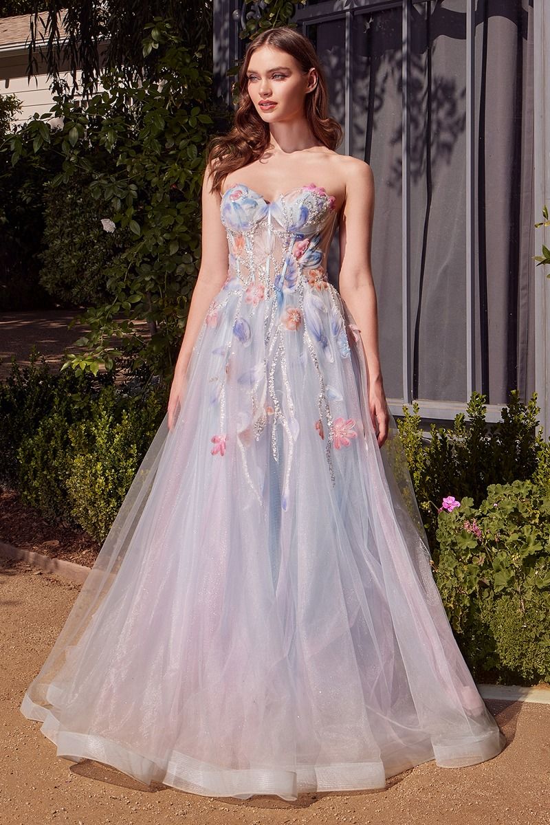 Andrea & Leo A1383 Floral Watercolor Gown - NORMA REED