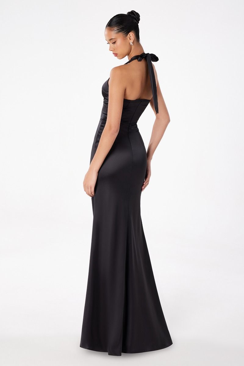 Astee T2001P Satin Halter Dress - NORMA REED