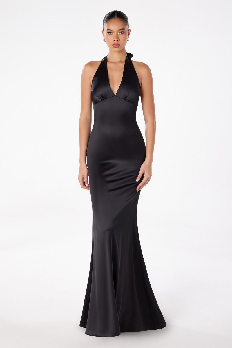 Astee T2001P Satin Halter Dress - NORMA REED