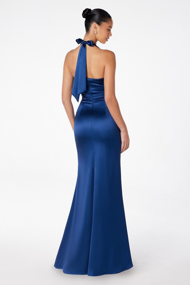 Astee T2001P Satin Halter Dress - NORMA REED
