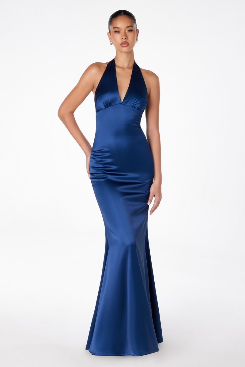 Astee T2001P Satin Halter Dress - NORMA REED