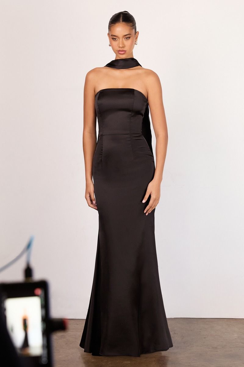 Amoris T201 Strapless Satin Dress - NORMA REED