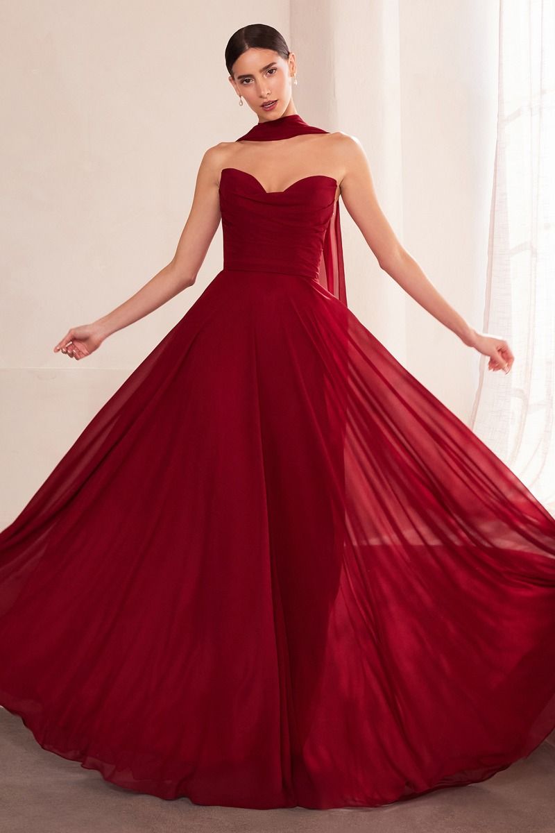 Amoris T703 Strapless Chiffon Dress - NORMA REED