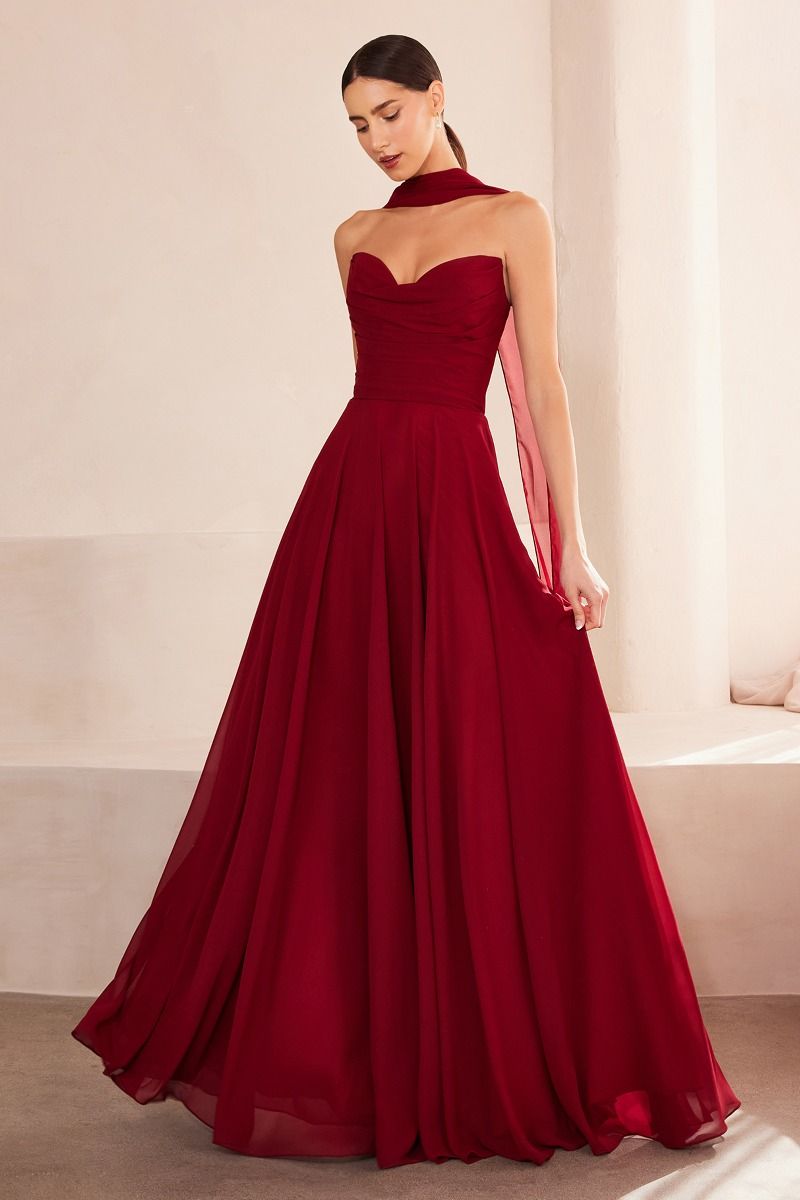 Amoris T703 Strapless Chiffon Dress - NORMA REED