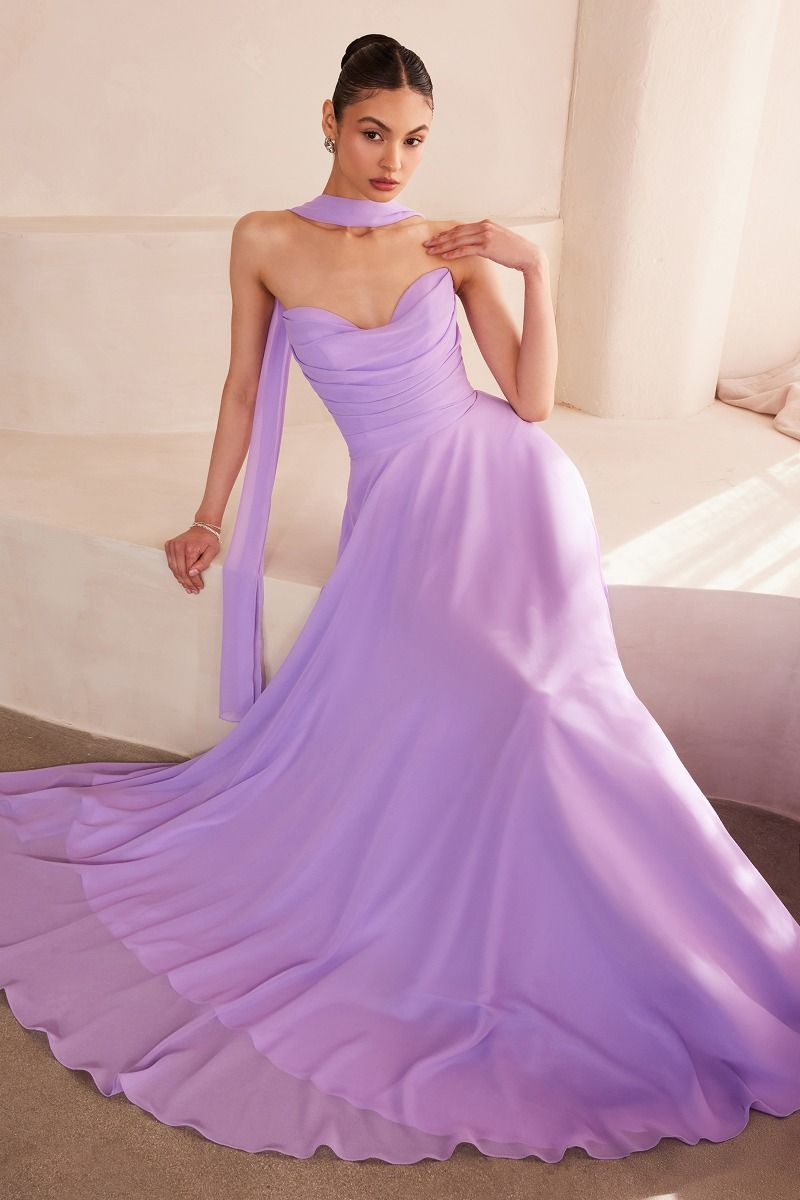Amoris T703 Strapless Chiffon Dress - NORMA REED