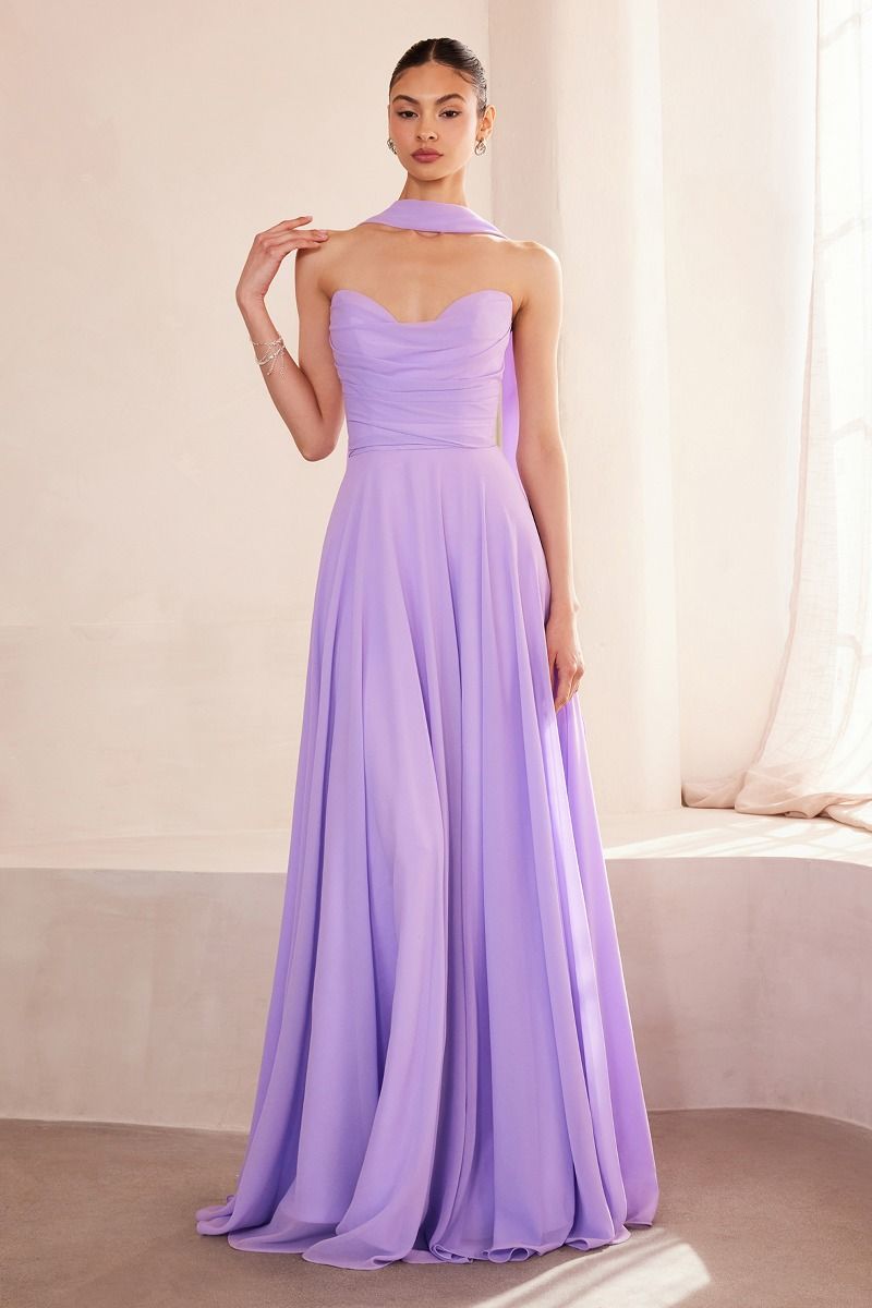 Amoris T703 Strapless Chiffon Dress - NORMA REED