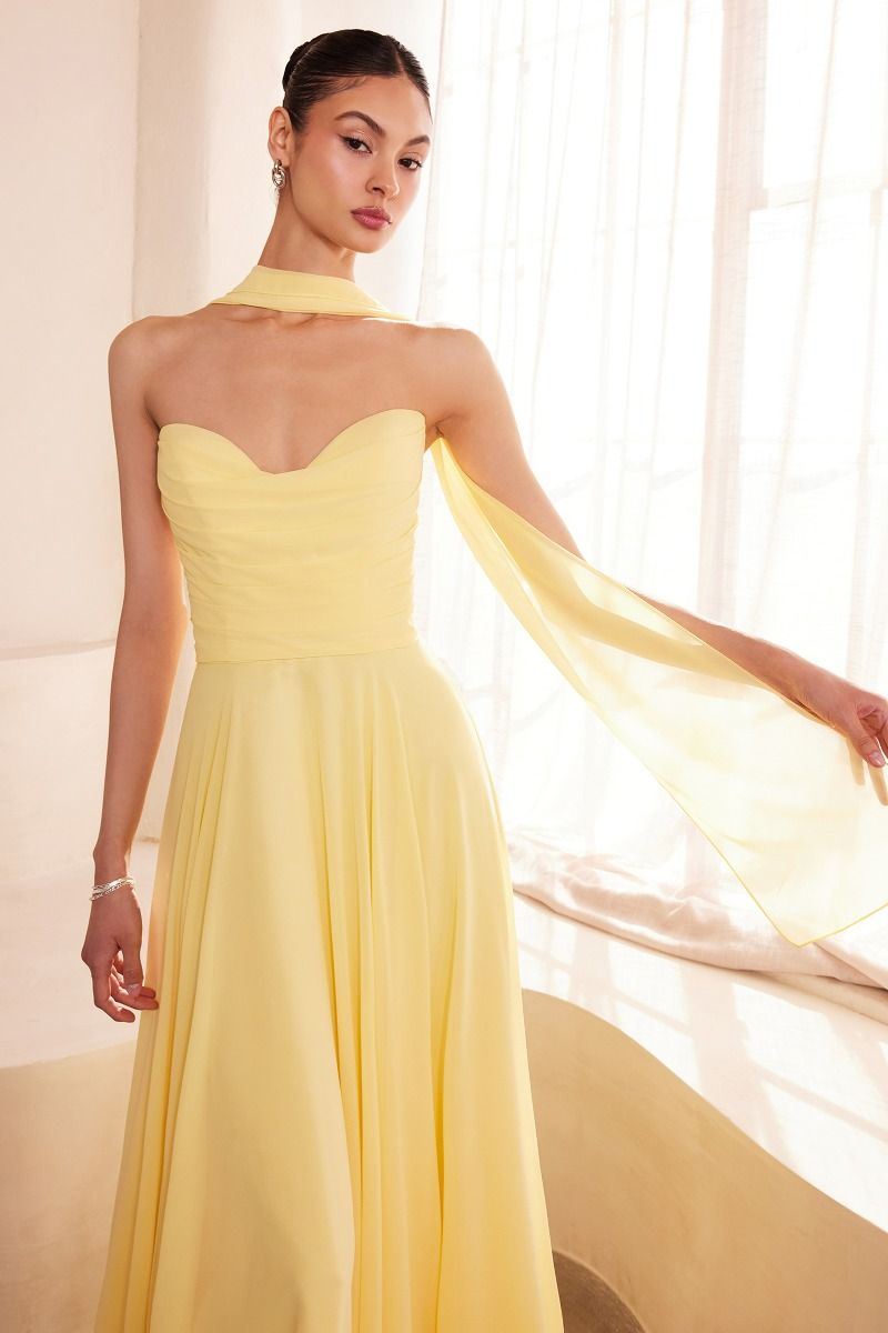 Amoris T703 Strapless Chiffon Dress - NORMA REED