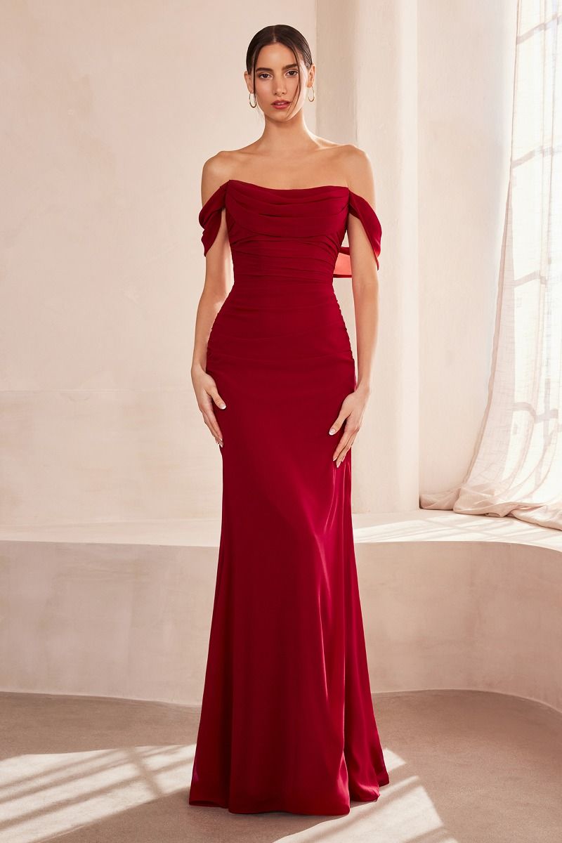 Amoris T705 Off the Shoulder Chiffon Dress - NORMA REED