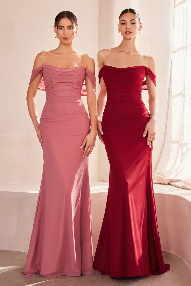 Amoris T705 Off the Shoulder Chiffon Dress - NORMA REED