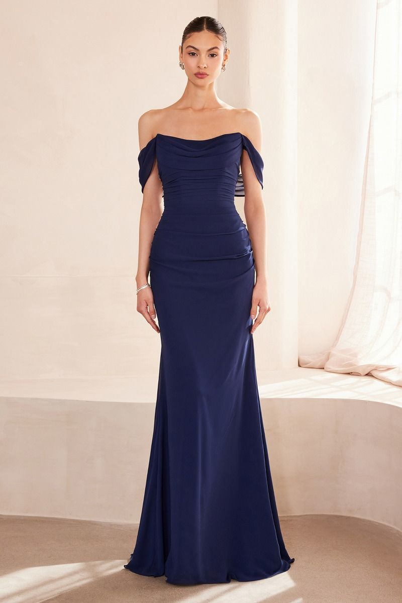 Amoris T705 Off the Shoulder Chiffon Dress - NORMA REED