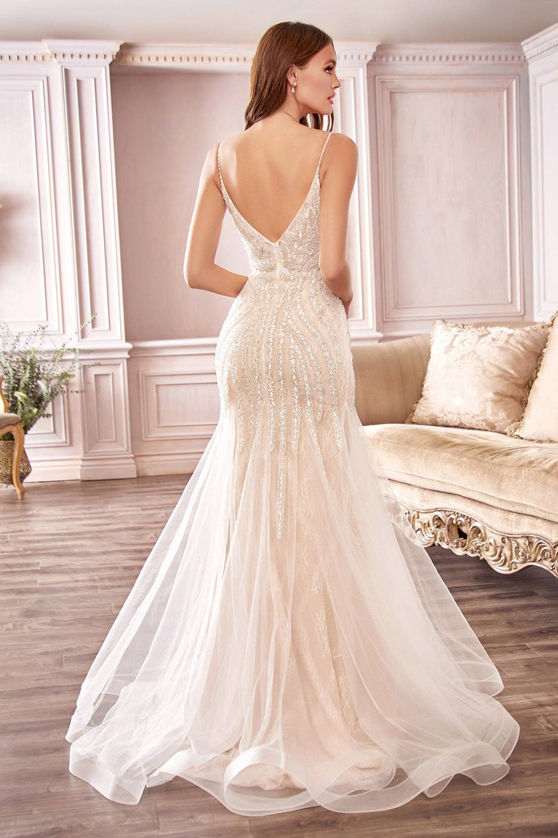 Opulent Mermaid-Style Gown with Crystal and Embroidered Detailing #CDCDS401 - NORMA REED