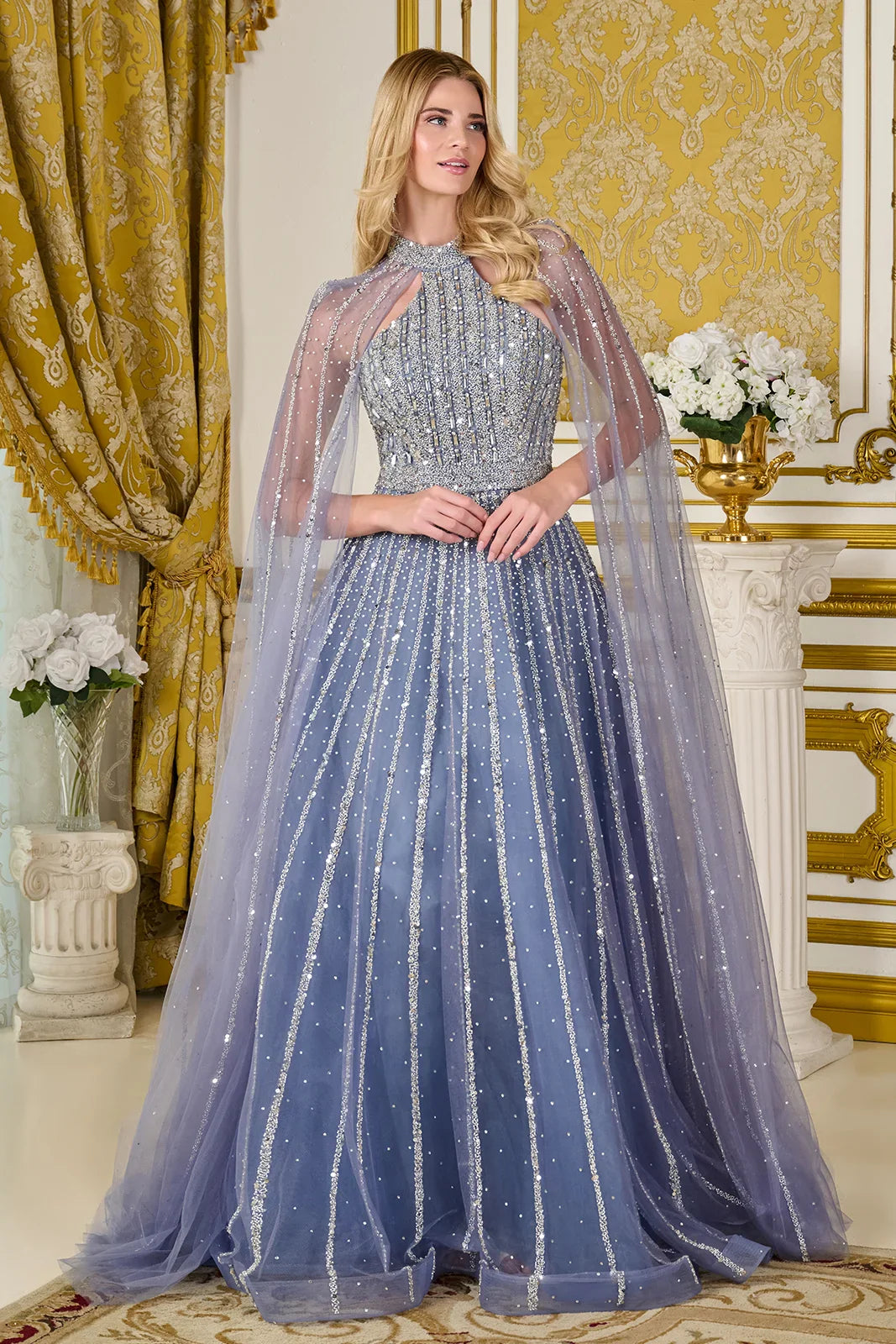 Dresses-With-Capes-Prom-Evening-Gowns-with-Capes NORMA REED