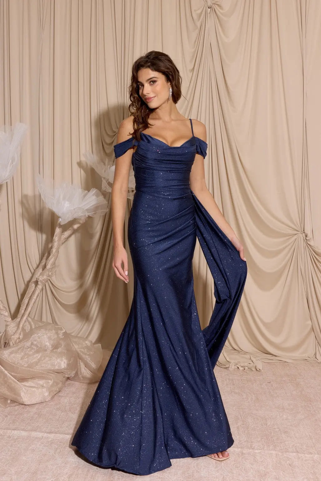 Eureka EK107 Satin Glitter Stretch Jersey Dress Eureka