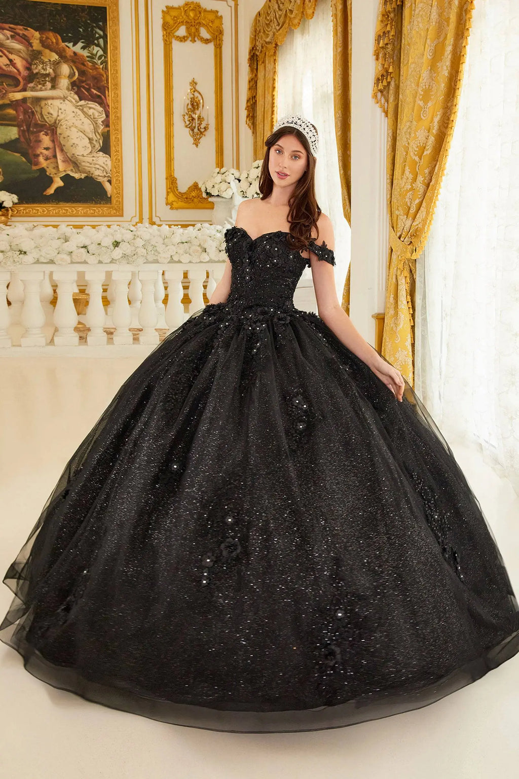 Cinderella Divine 15702 Ladivine Off Shoulder Quince Ball Gown - NORMA