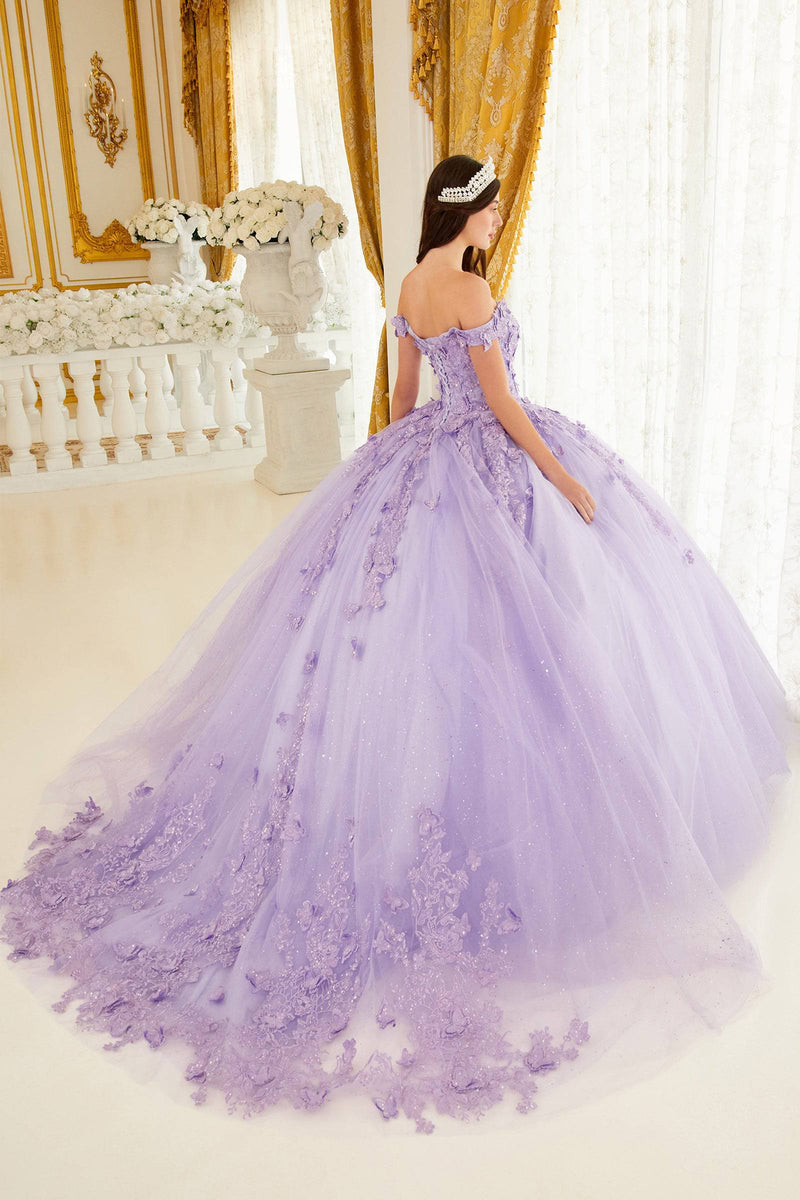 Cinderella Divine 15709 Ladivine Lavender Floral Quince Ball Gown - NORMA REED