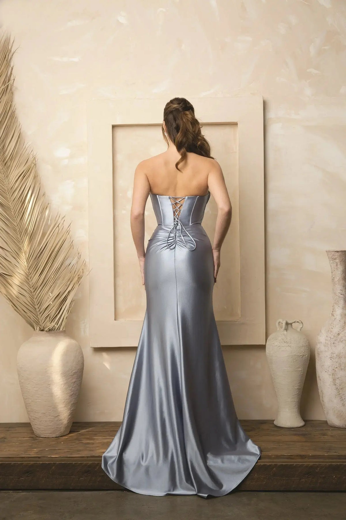 fiesta fashion blue dress Fiesta Fashion Blue Strapless Beaded Corset Long Gown Prom Dress Size Small