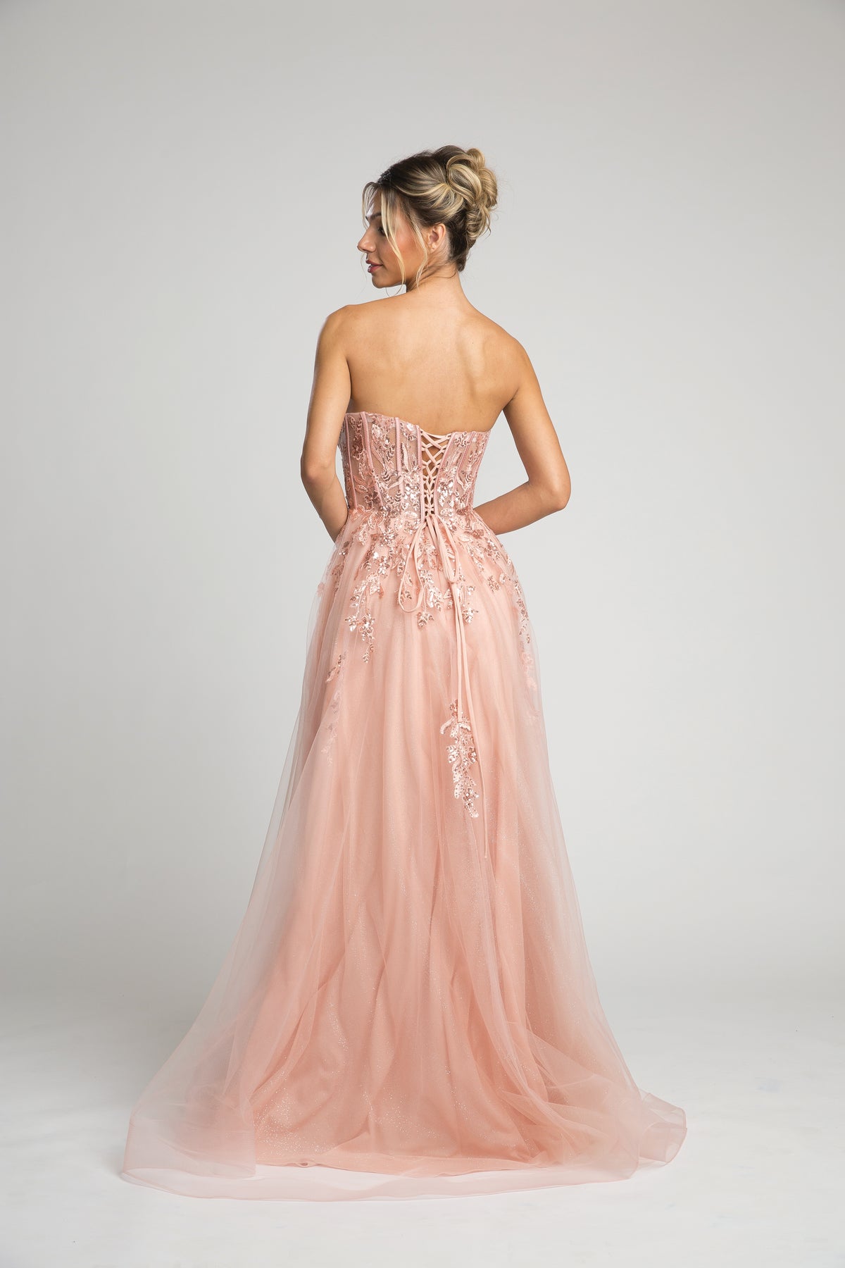 Fiesta 67204 Strapless Sequin Tulle Gown