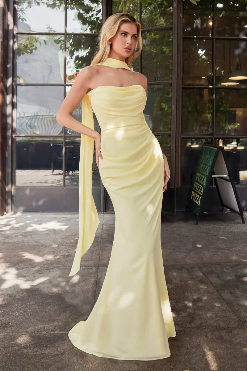 Ladivine 7433 Versatile Tie Up Chiffon Mermaid Dress - NORMA REED