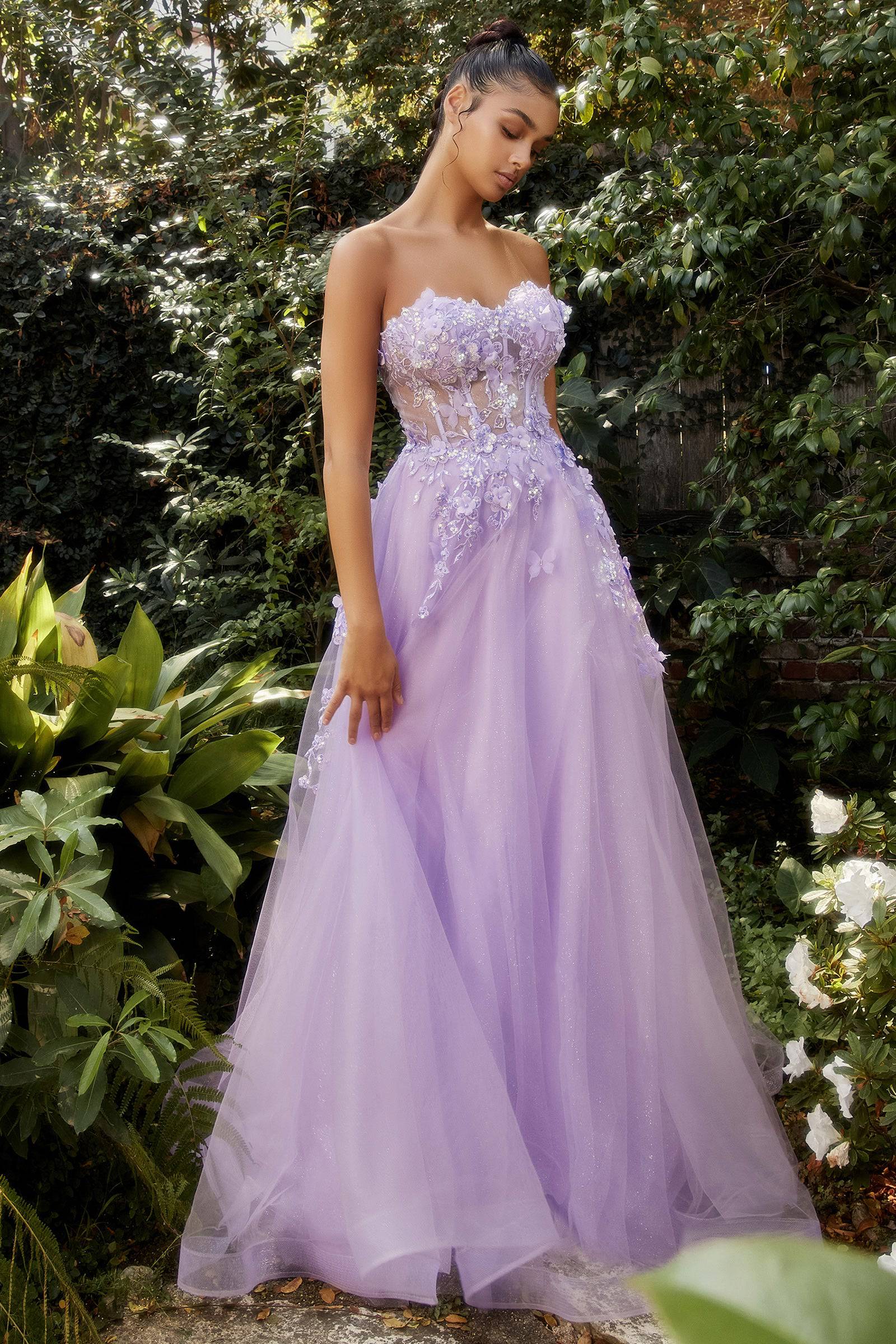 Andrea & Leo A1108 Strapless Floral Ball Gown | NORMA REED