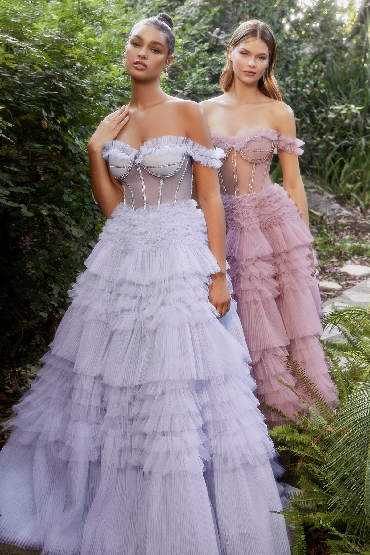 Andrea & Leo A1150 Rhinestone Corset Tiered Ruffle Gown - NORMA REED