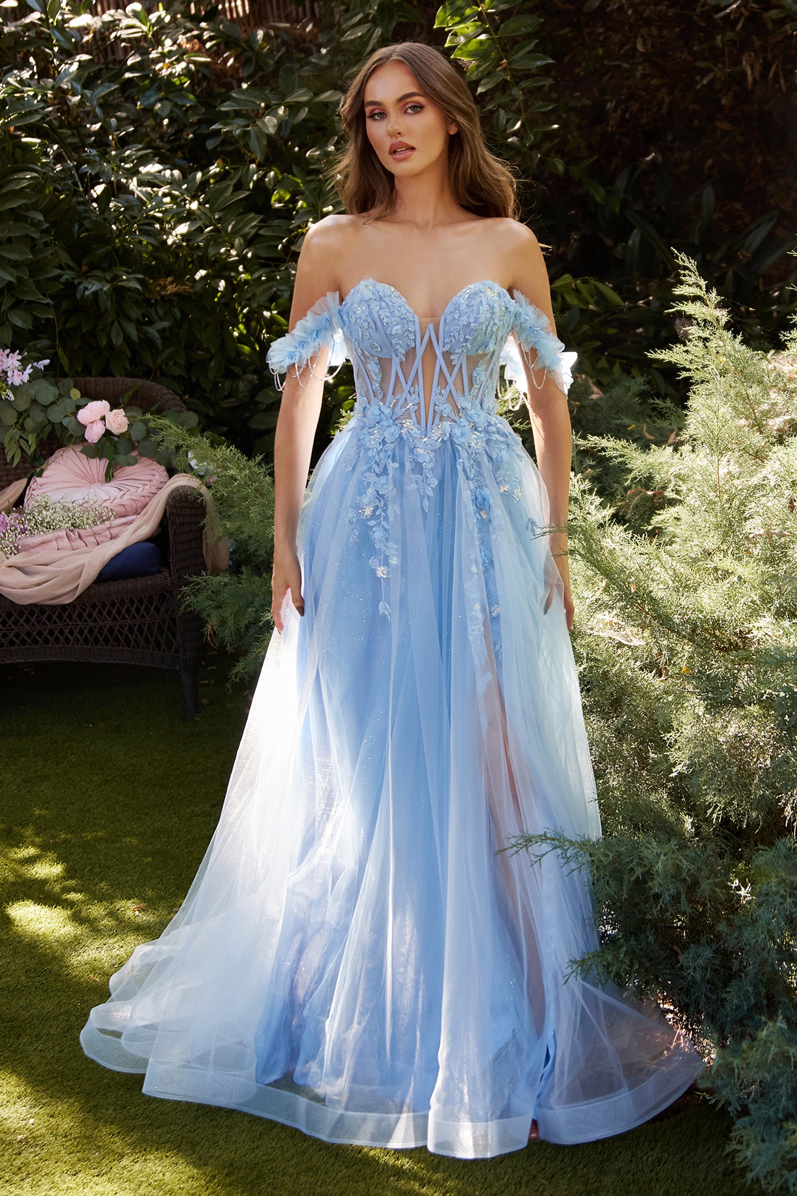 Floral hotsell tulle gown