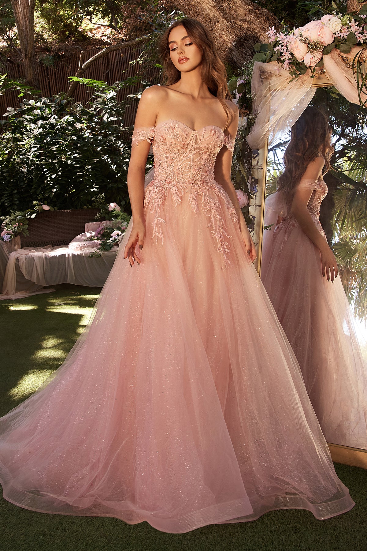 Andrea & Leo A1322 Off Shoulder Tulle & Lace A-Line Ball Gown - NORMA REED