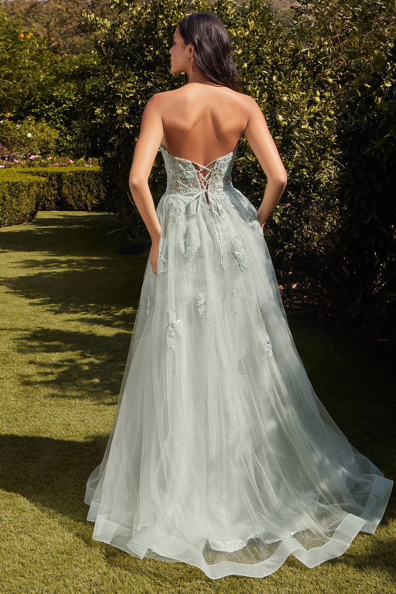 Andrea & Leo A1346 Strapless Sage Ball Gown - NORMA REED