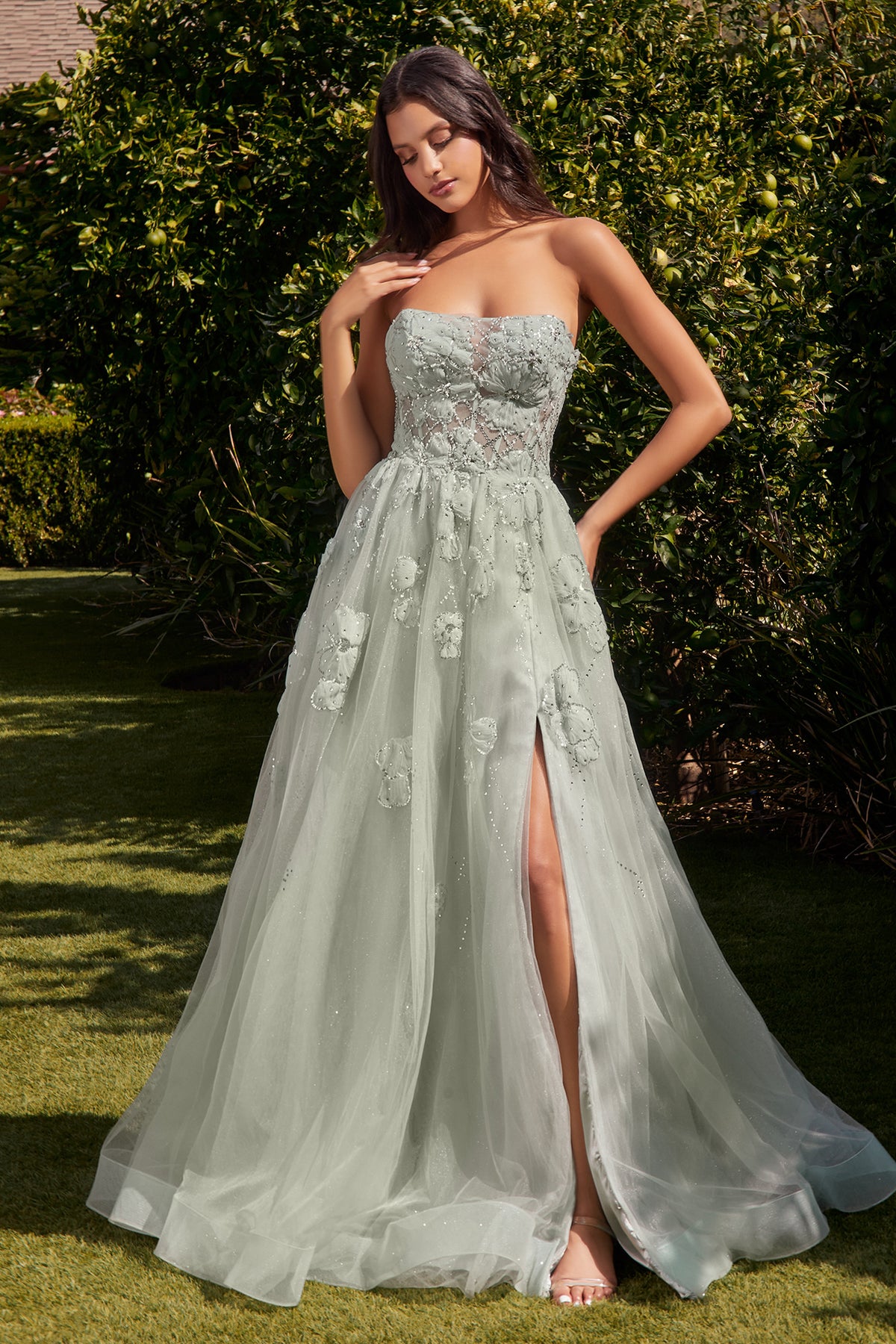 Andrea & Leo A1346 Strapless Sage Ball Gown - NORMA REED