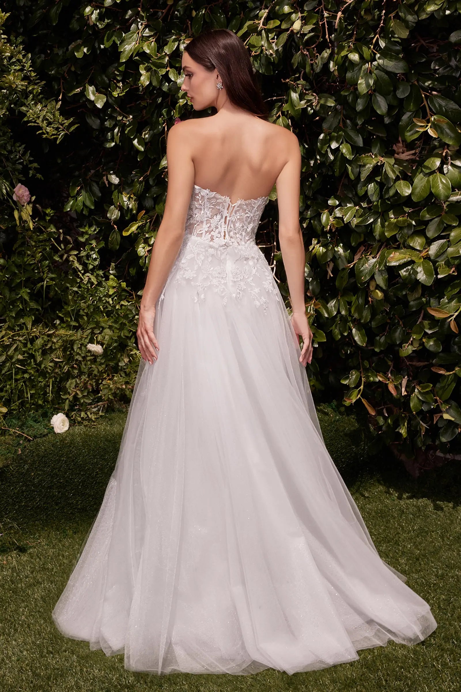 Ladivine C148W Strapless A Line Lace & Tulle Wedding Dress - NORMA