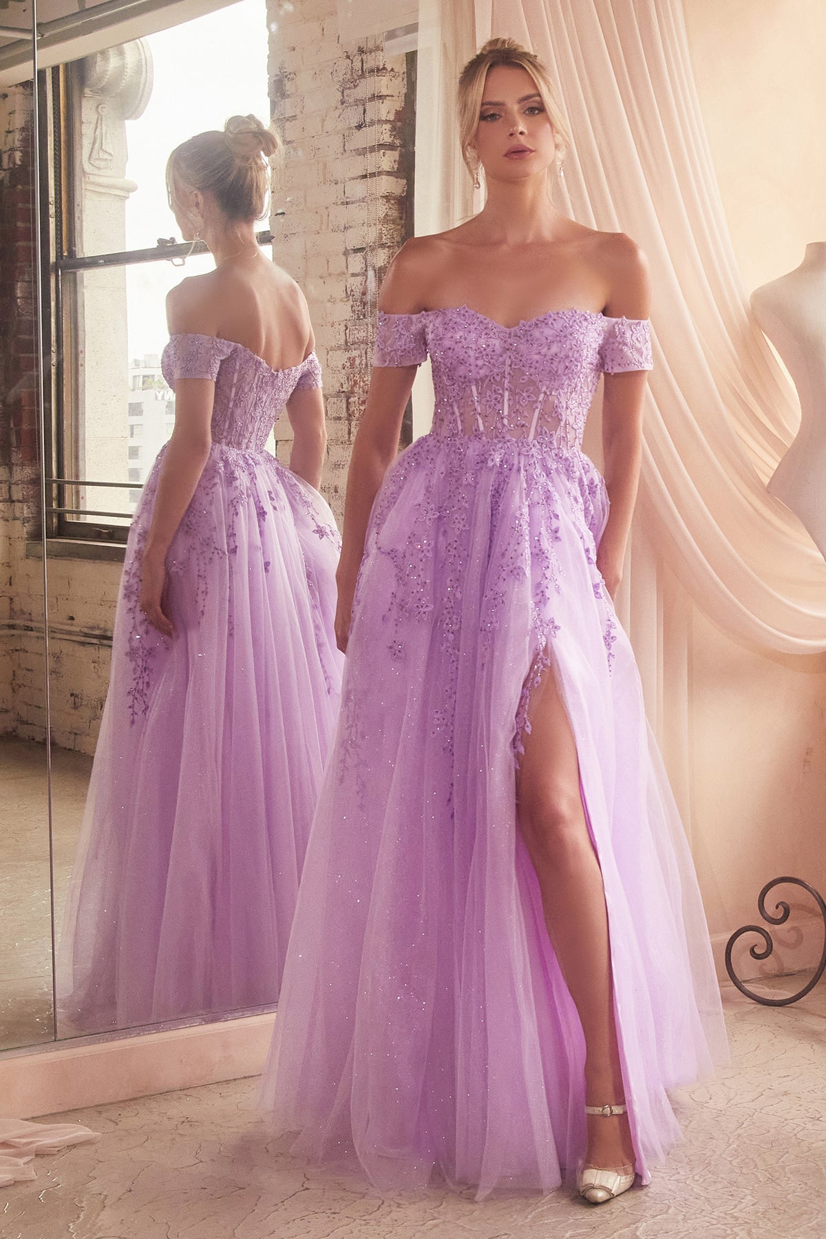Cinderella Divine 7495 Ladivine Satin Corset Bustier Dress