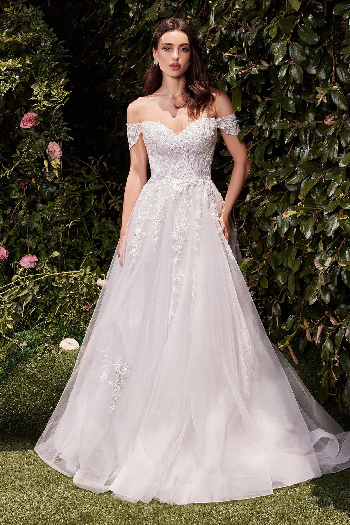 Ladivine C159W Off The Shoulder A Line Lace & Tulle Wedding Dress - Ladivine C159W Off The Shoulder A Line Lace & Tulle Wedding Dress -